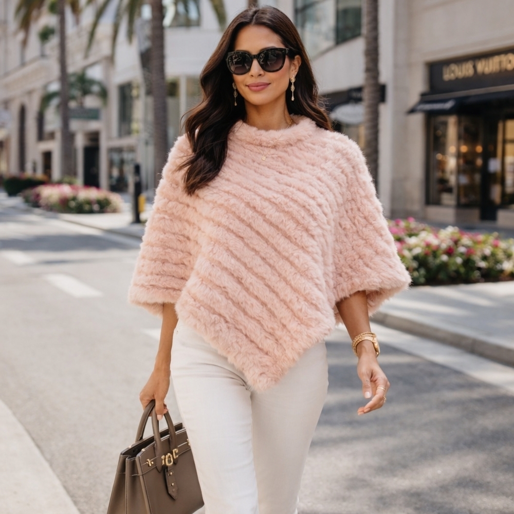 Kenneth Cole Soft Pink Women's Poncho